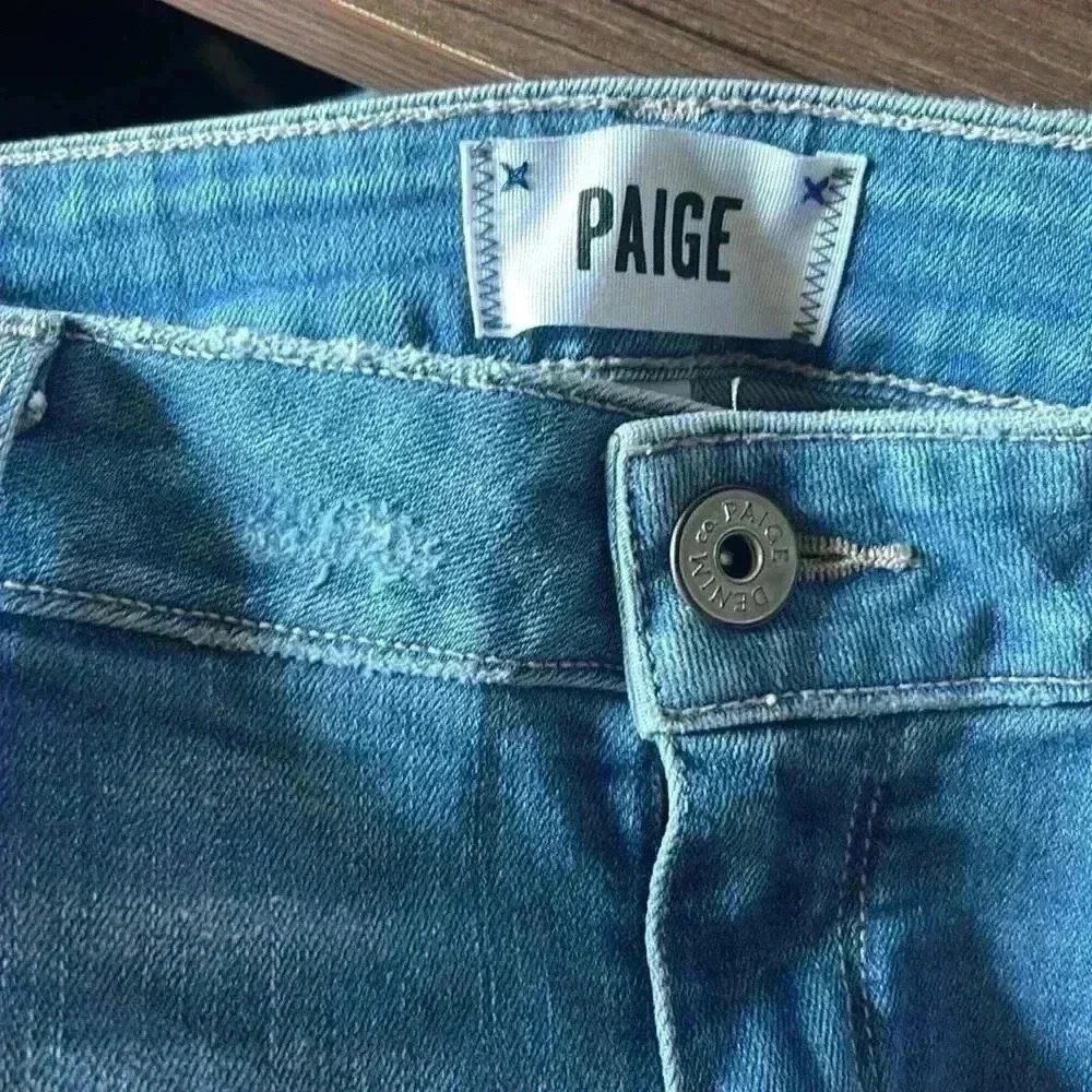 Paige Jimmy Jimmy Crop Jeans Womens Size 31 Distressed Vintage Venice - Picture 12 of 12